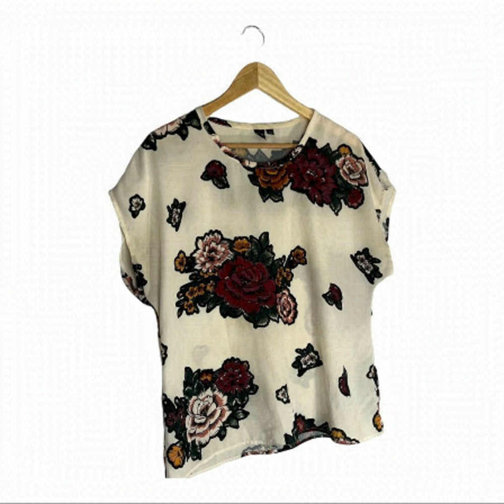 𝅺ICONE by SIMONS Sheer Floral Blouse Size M